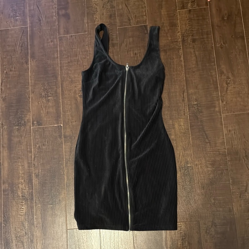 No Boundaries Black Ribbed Mini Dress